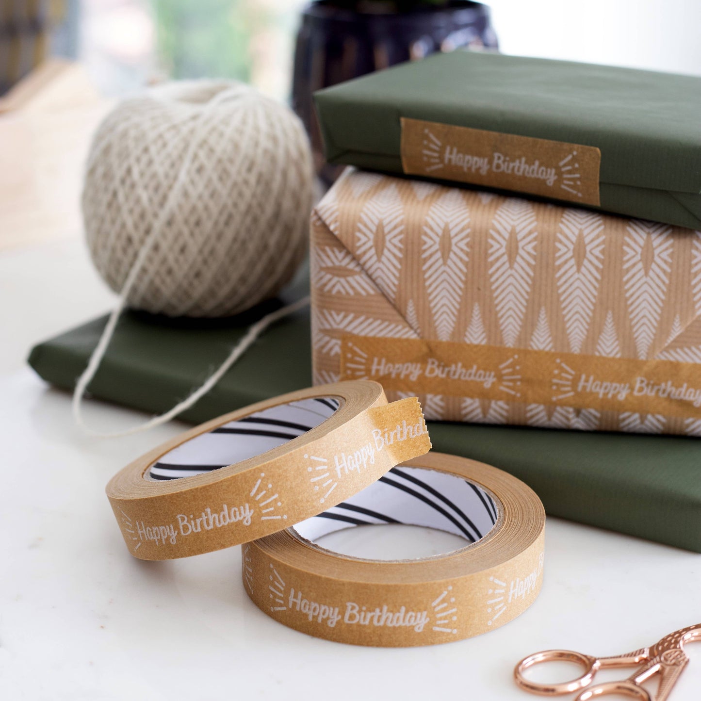 Patterned Biodegradable Paper Tape, 24mm x 50m