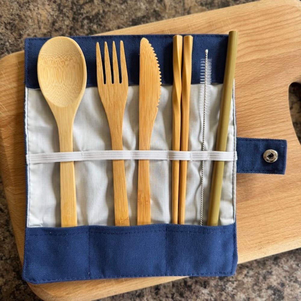 Bamboo Cutlery Set in a Cotton Pouch