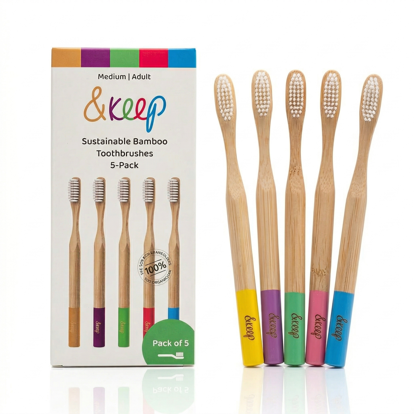 &Keep Bamboo Toothbrush - Pack of 5