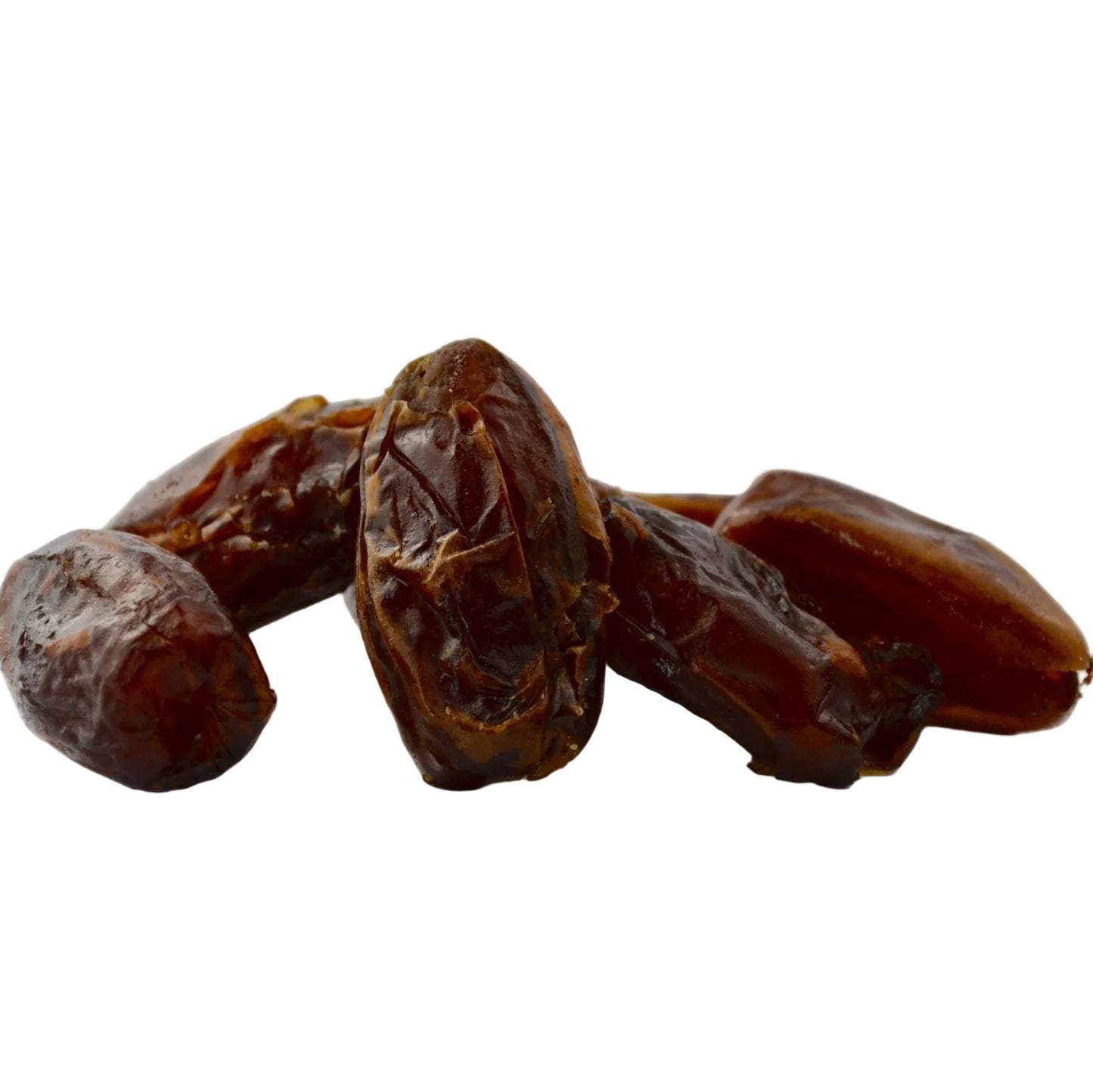 Dried dates on a white background