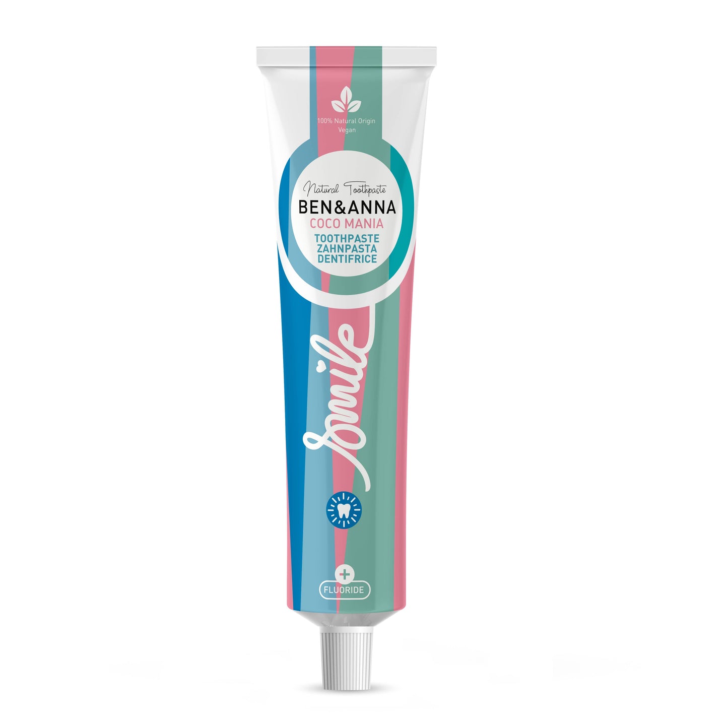 Ben & Anna toothpaste tube on a white background