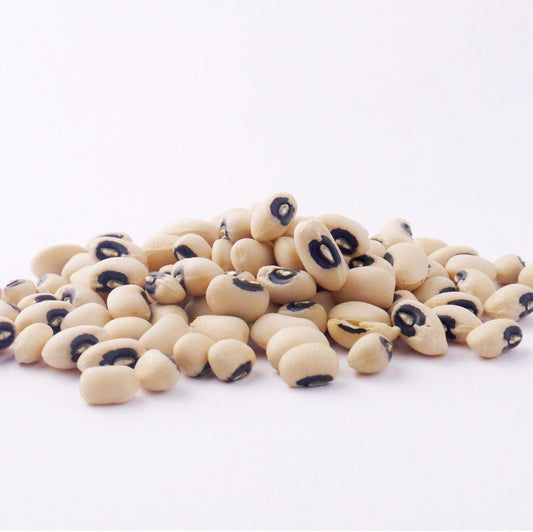 a pile of Black Eyed Beans shown on a white background