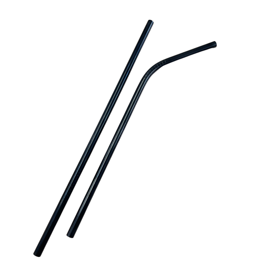 Reusable Black Stainless Steel Straw | 2 Shapes