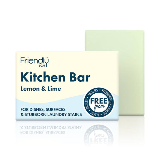 Friendly Soap Kitchen Bar Lemon & Lime with packaging on a white background