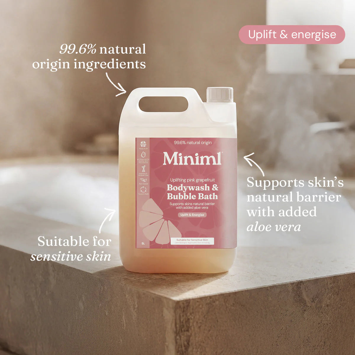 Miniml Body Wash / Bubble Bath, per 100g. For In-Store Refill Only