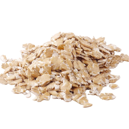Pile of oats on a white background