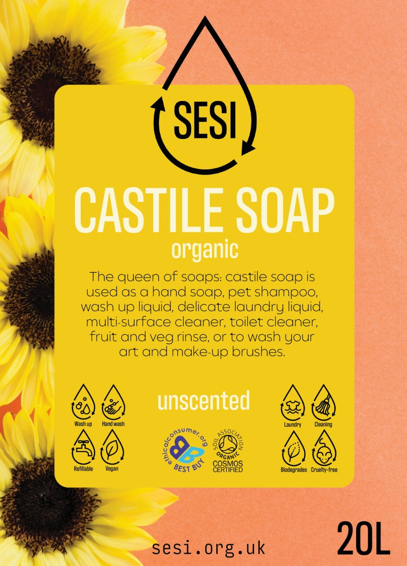 SESI Organic Liquid Castile Soap, per 100g. For In-Store Refill Only