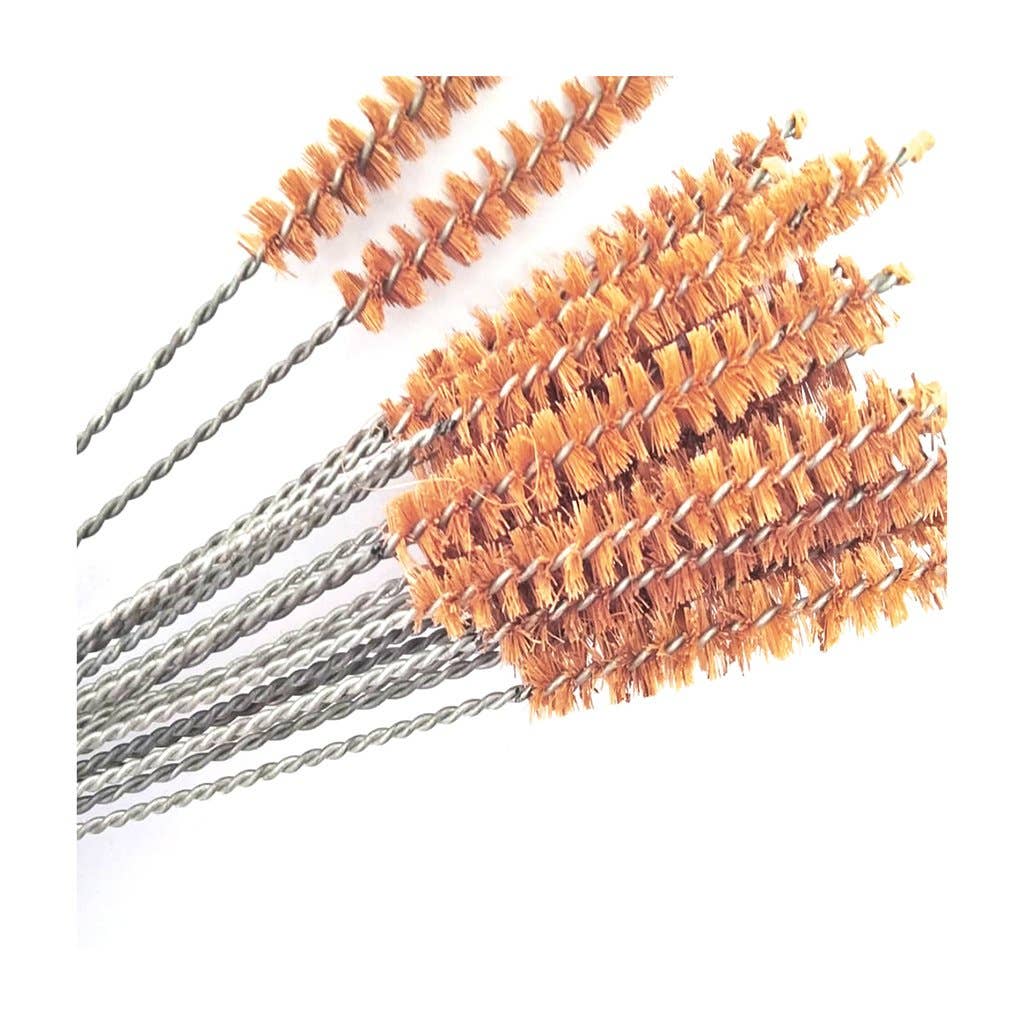 Set of metal wire brushes with coir bristles set  on a white background