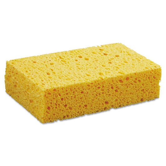 Yellow sponge on a white background