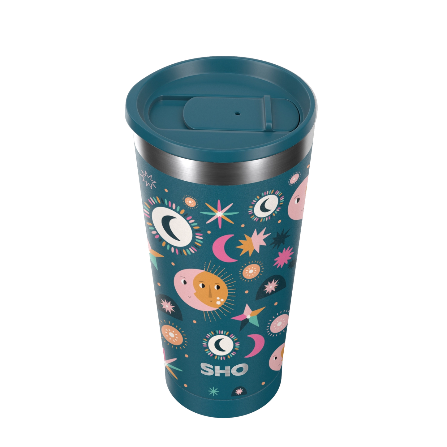 Insulated 500ml coffee cup in Limited Edition Moonlight Night with a slider lid
