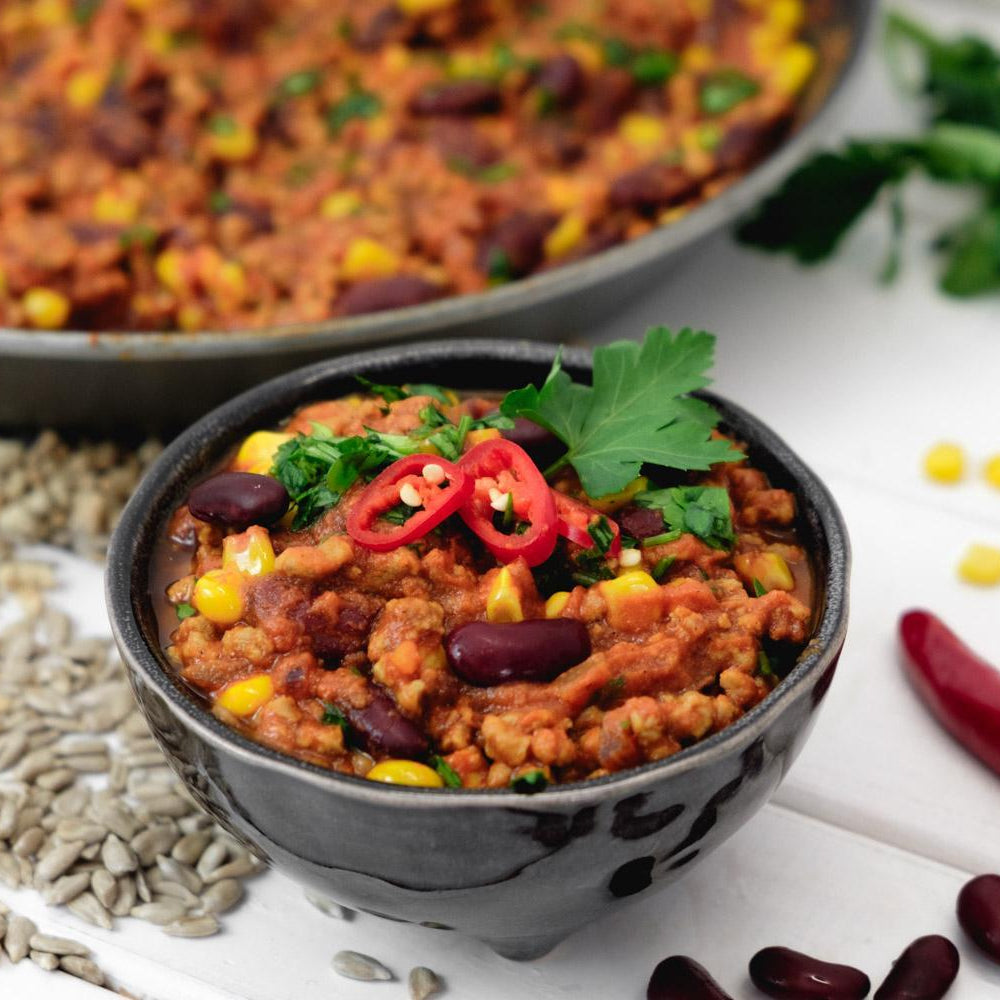 Sunflower mince chili sin carne